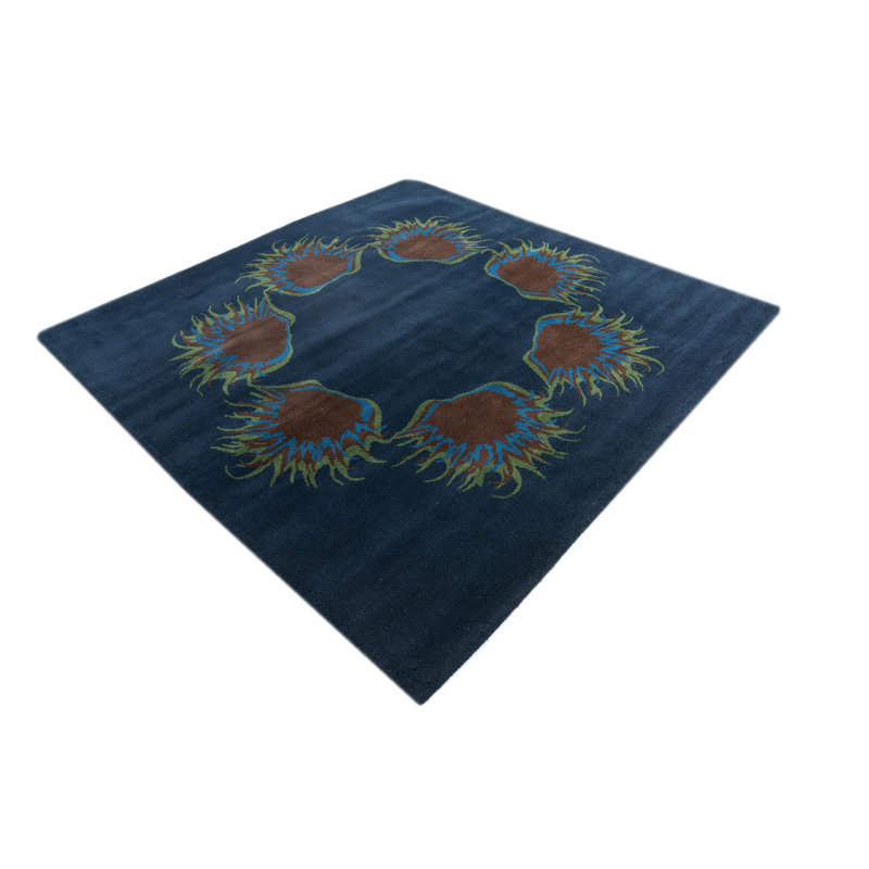 Tapis carré bleu marine Noell