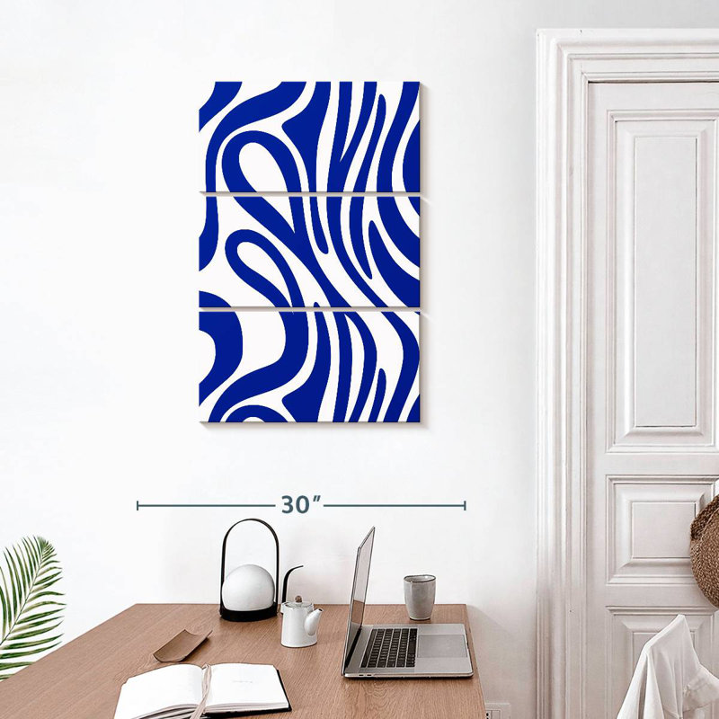 Motif de tourbillon bleu marine Avery, H 32 po x l 20 po