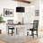 Vienna 18" H Solid Wood Armless Dining Chairs with Ergonomic Slat Back-1845839407