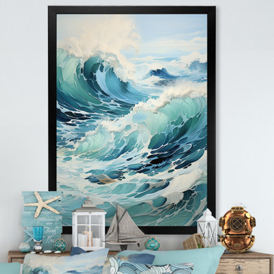 «Watercolor Storm Coastal Ocean II», reproduction sur toile