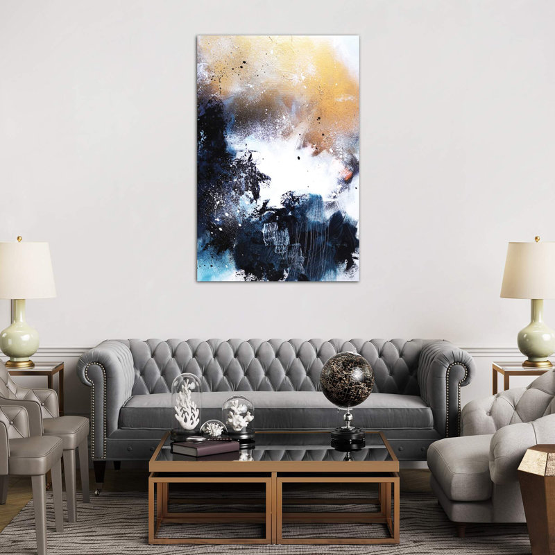 Melting Gold I by Sana Jamlaney - Wrapped Canvas Painting, 66.04 cm H x 45.72 cm W x 1.91 cm D