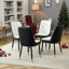 Chaises de salle à manger modernes en similicuir deux tons avec capitonnage géométrique et pieds en métal-860571010