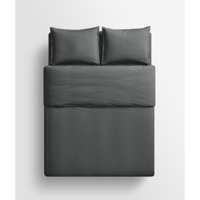 Duvet Cover, Charcoal, King Duvet Cover + 2 King Shams