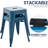 Counter Stool Set Of 2,18" Industrial Stackable Metal Bar Stools, Backless Metal Dining Chairs For Indoor Outdoor Kitchen Classroom-1212882548-1213110269