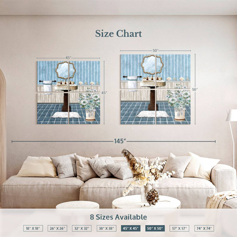Senne Teal Sink Revisit, 50" H x 50" W