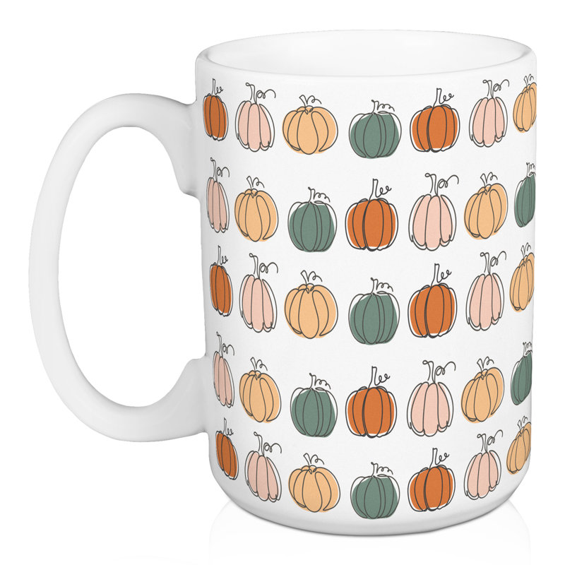 Grande tasse à café à imprimé citrouille