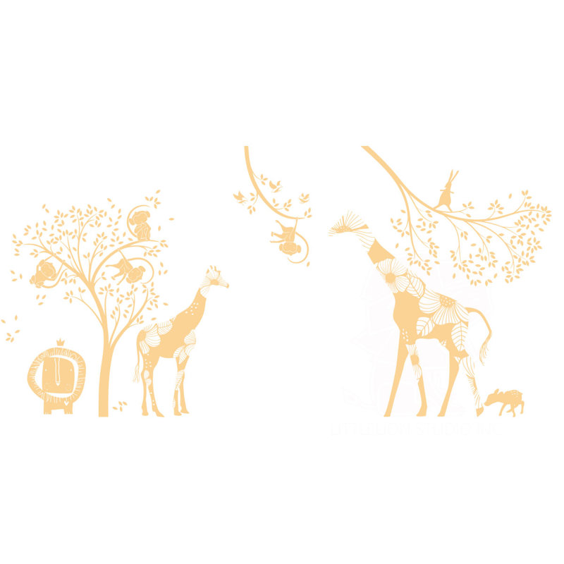 Décalcomanie murale jungle baby, Jaune clair