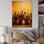 Art mural rouge sur toile de poterie rouge africain