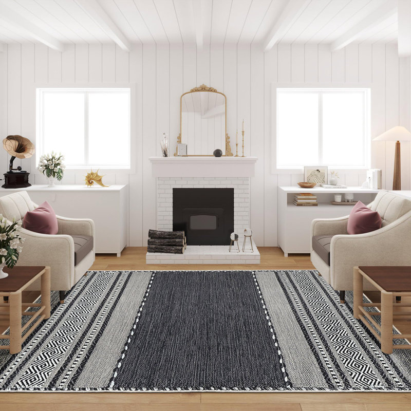 Striped Indoor Rug, Rectangle 4'7" x 7'3"