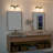 2-Light Champagne Bronze Vanity Bath Light with Opal Glass Shades-1471315452