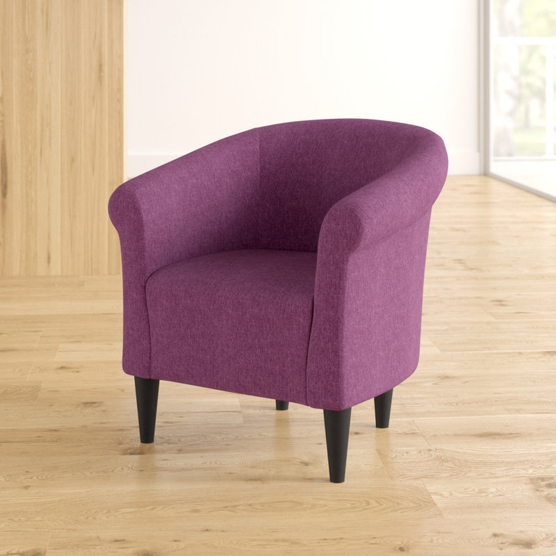 Fauteuil demi-tonneau de 31,5 po de largeur Liam, Toulan en sergé aubergine