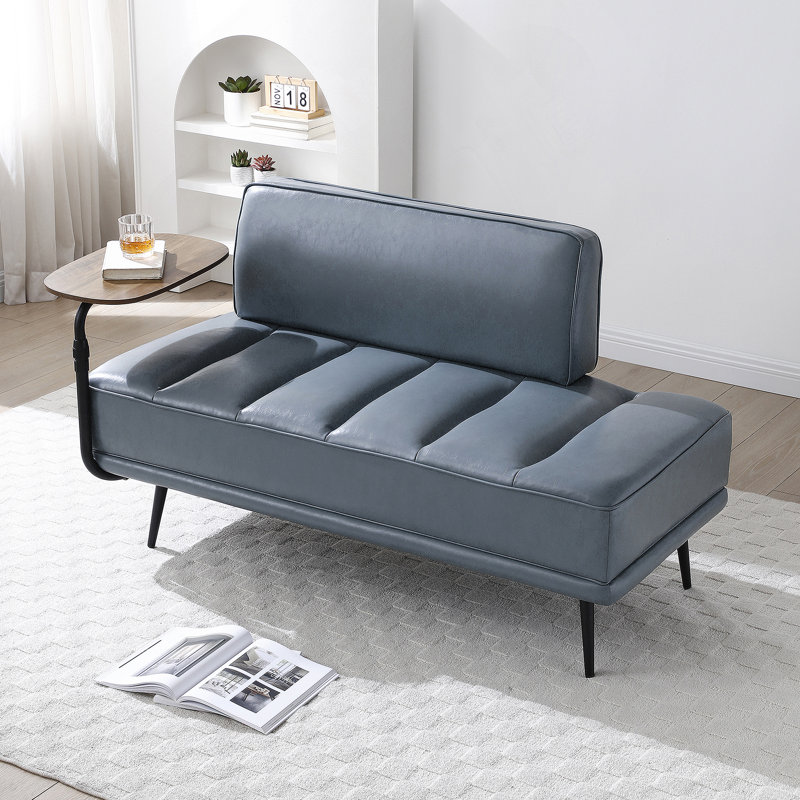 Modern End Of Bed Bench With Swivel Tray And Side Table, Upholstered For Comfort, Ideal For Multiple Rooms, Gray