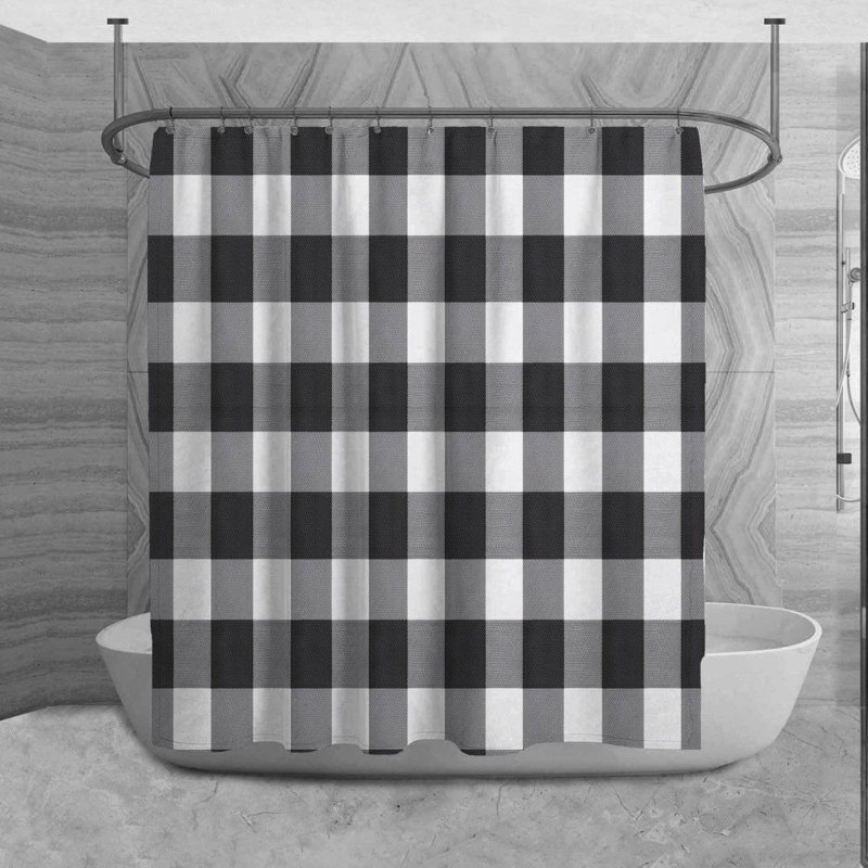 Rideau de douche en vichy Scarleth, H 84 po x l 70 po