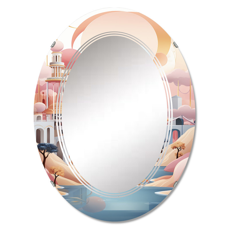 Pendry - Miroir mural moderne ovale, 30 po x 20 po