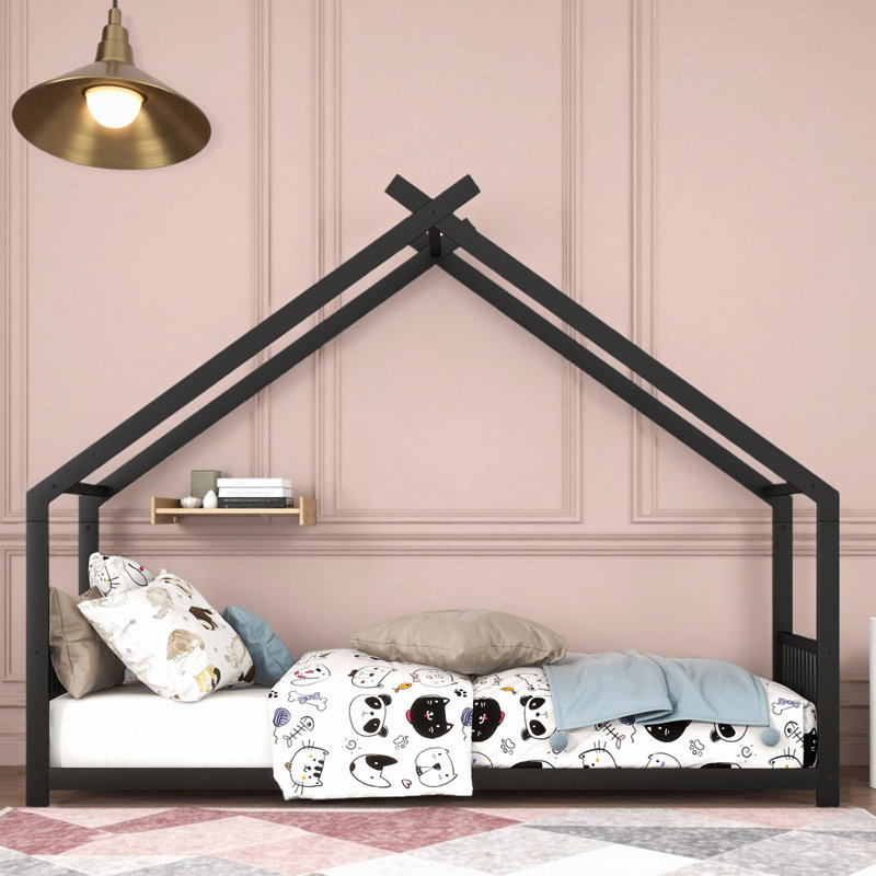 Station de jeu durable pour enfants, Lit simple, Noir