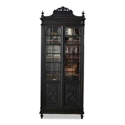 Black Solid + Manufactured Wood+Glass Display Cases