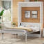 Lit escamotable double avec 2 tiroirs, beige