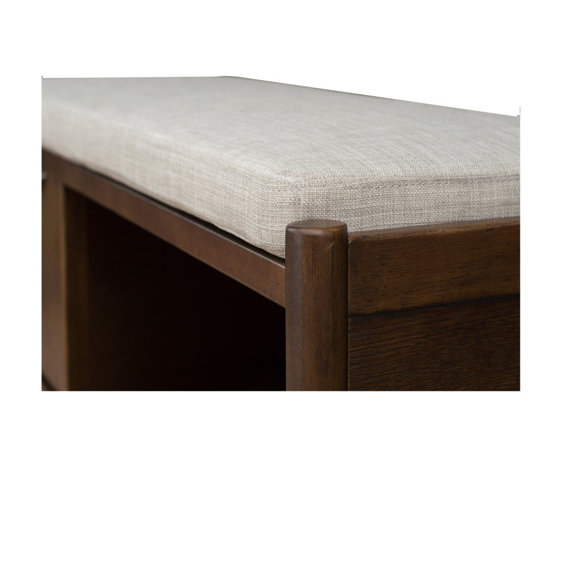 Banc d'appoint avec rangement et coussin rembourré brun noyer Abdifatah