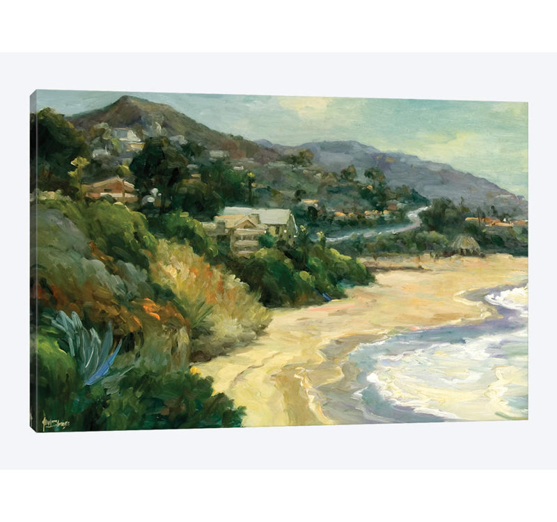 «Seaside Cove», reproduction sur toile, H 12 po x l 18 po x P 1,5 po, Toile tendue, Pas de tapis
