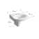 Pinoir® Vitreous China U-Shaped Semi-Pedestal Bathroom Sink with Overflow