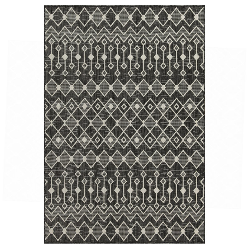 Anthracite Indoor/Outdoor Area Rug, Rectangle 5'3" x 7'3"