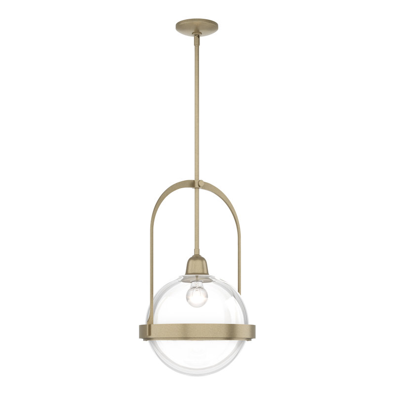 Atlas 1 - Light Single Globe Pendant, Clear Glass, Soft Gold