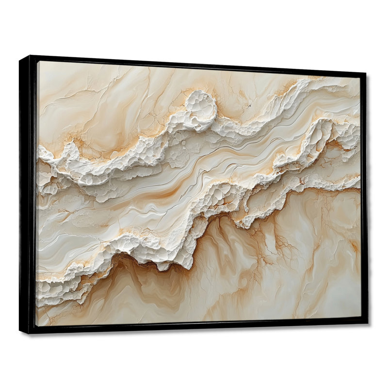 Woodmansee - Abstract Wall Art, H 30 po x l 40 po, Cadre flottant, Noir, noir, noir, noir