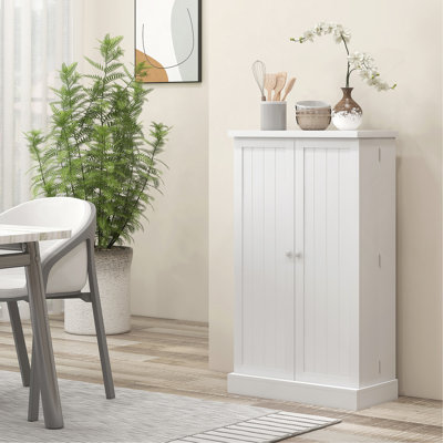Cabinet 41" Kitchen Pantry Storage , Freestanding Kitchen Cabinet With 12-Door Shelves, Double Doors, 5-Tier Shelving And Adjustable Shelves, Painted White