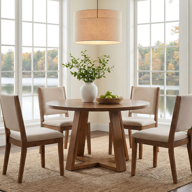 47.2" Solid Wood Round Dining Table
