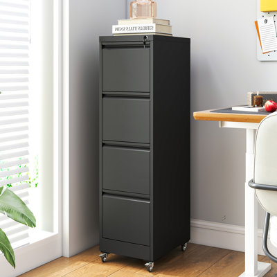 Malaja 52.4"H 4-Drawer Metal Vertical File Cabinet with Lock For Home Office–Heavy-Duty & Space-Efficient