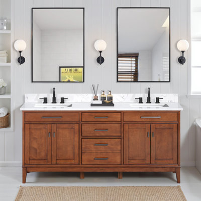 Anglet 73" Double Bathroom Vanity with Top