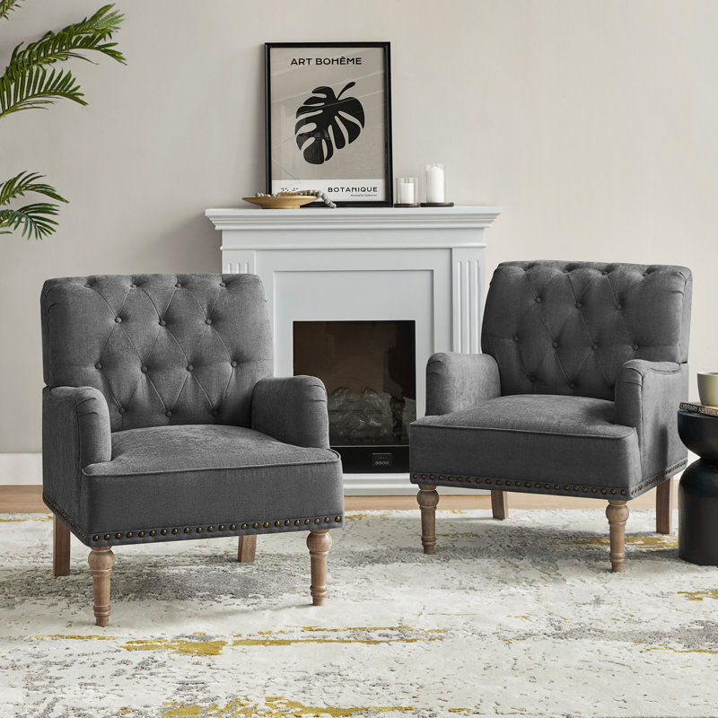 Fauteuil Wilkey, Polyester gris anthracite