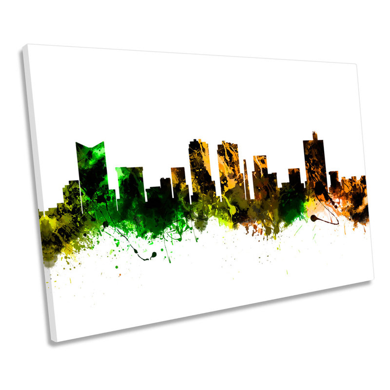 Fort Worth City Texas Skyline - Wrapped Canvas Print, 81.3cm H x 121.9cm W
