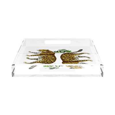 Leopard Seeing Double Acrylic Rectangle Decorative Tray