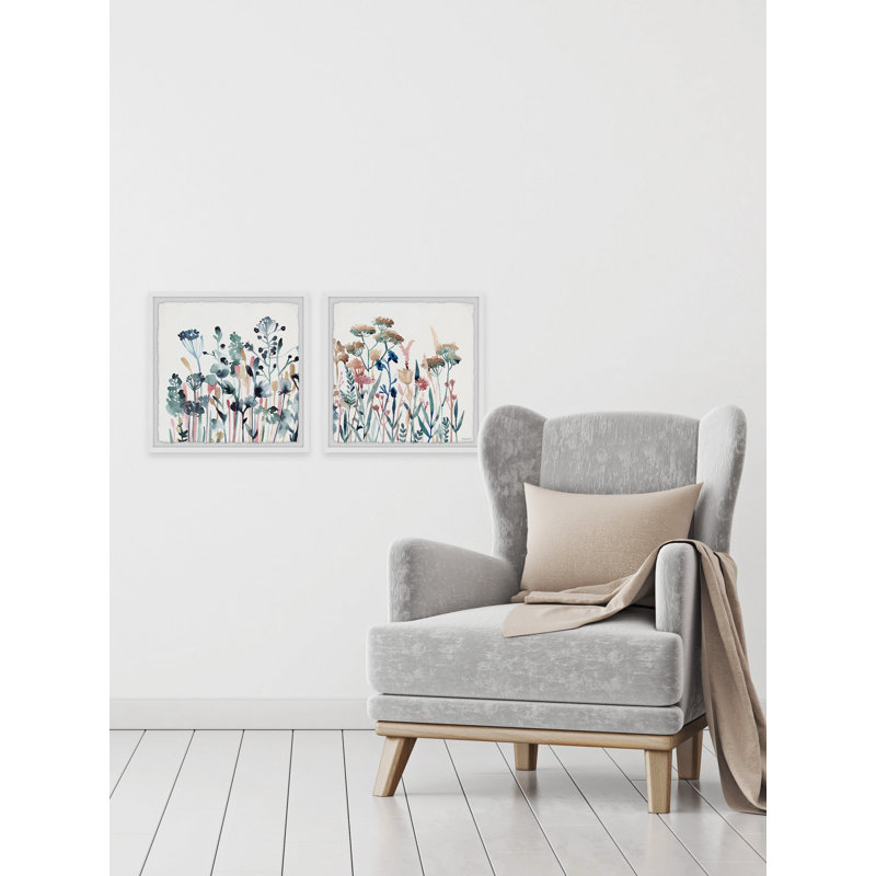«Bunch of Colorful Flowers» par Marmont Hill - ensemble de 2 peintures encadrées, H 18 po x l 18 po