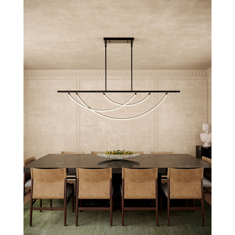 Aryas Urban Bronze LED Linear Pendant, 15" H 60" W x 1.75" D
