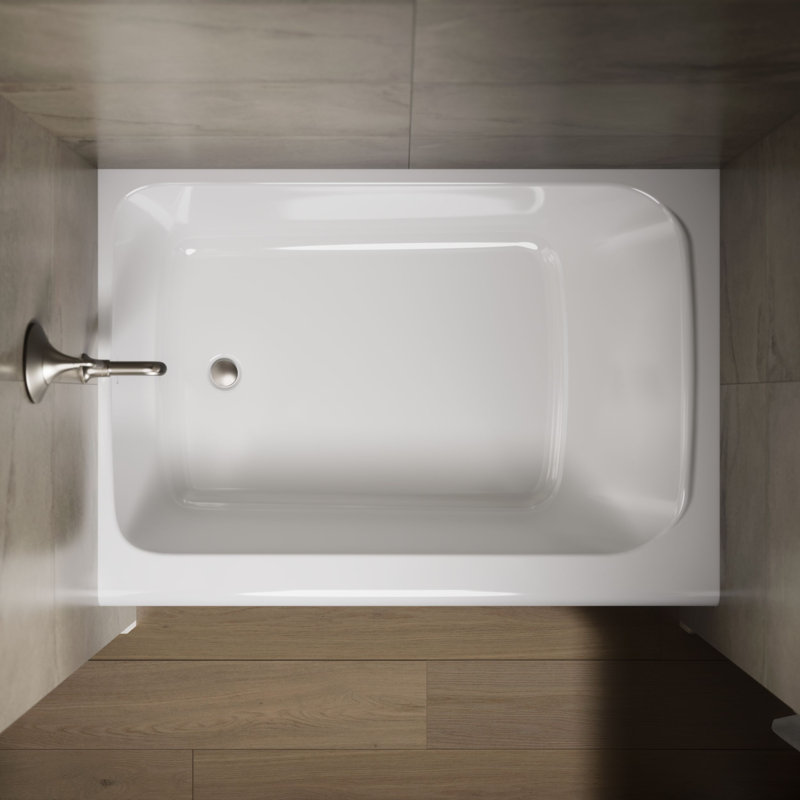 Avec 60 In. X 42 In. Alcove Bath, Left Drain, Left, White
