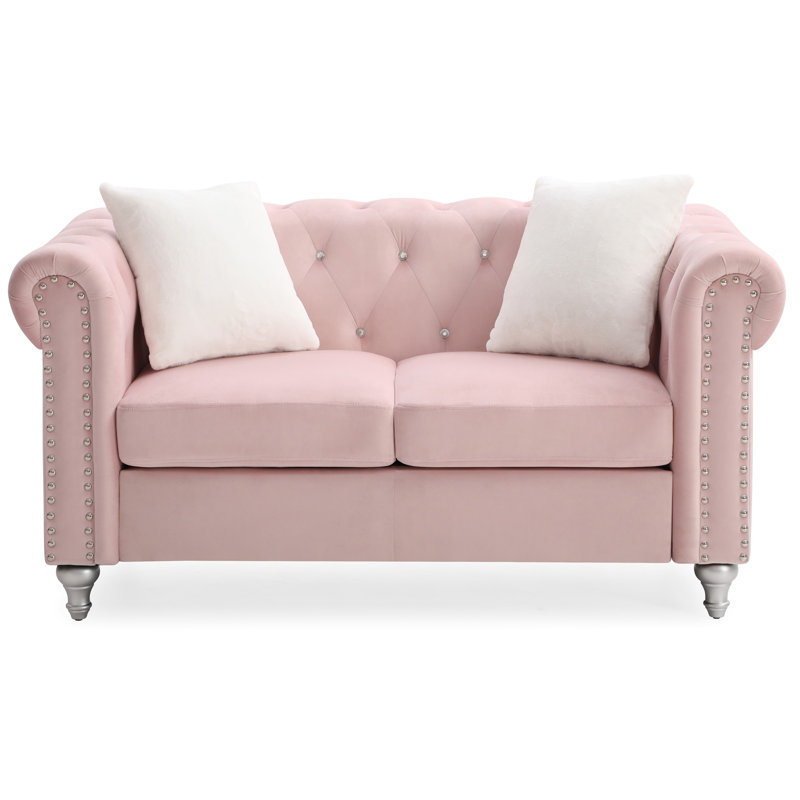 Canapé-causeuse de style européen au design épuré, Rose
