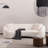 Spacious 3-seater Modern Sofa, White Boucle Upholstery With Solid Wood Frame