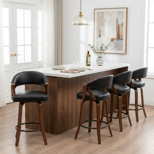 Providence Faux Leather Upholstered Swivel Counter Stool (Ensemble de 4)