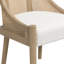 Chaise de salle à manger moderne Paxon en bois d'hévéa massif avec dossier en rotin et assise rembourrée-134972632-134972635