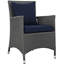 Ensemble repas d'extérieur avec tissu Sunbrella pour le patio de 11 articles Stopover de Modway-32996652-38370031