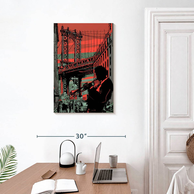 Lilie Brooklyn Jazz Trumpeter, H 30 po x l 20 po