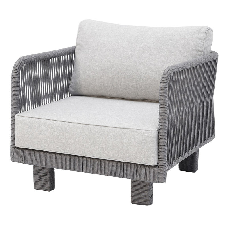 Chaise de patio avec coussins Drucker