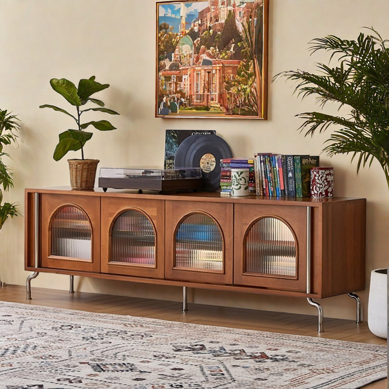 Nordic solid wood style TV cabinet