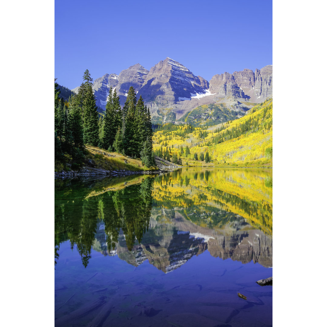 Maroon Bells Berggipfel von Dszc - Leinwandbild