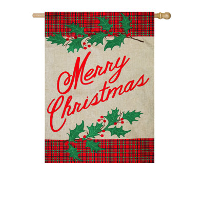Drapeau de maison en polyester 18 x 13 po Esquivel Merry Christmas