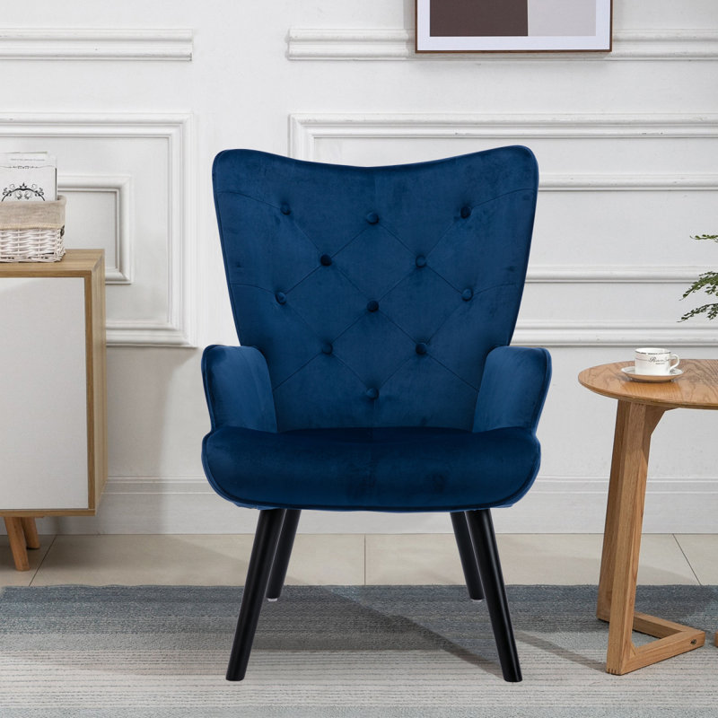 Velvet Wingback Chair