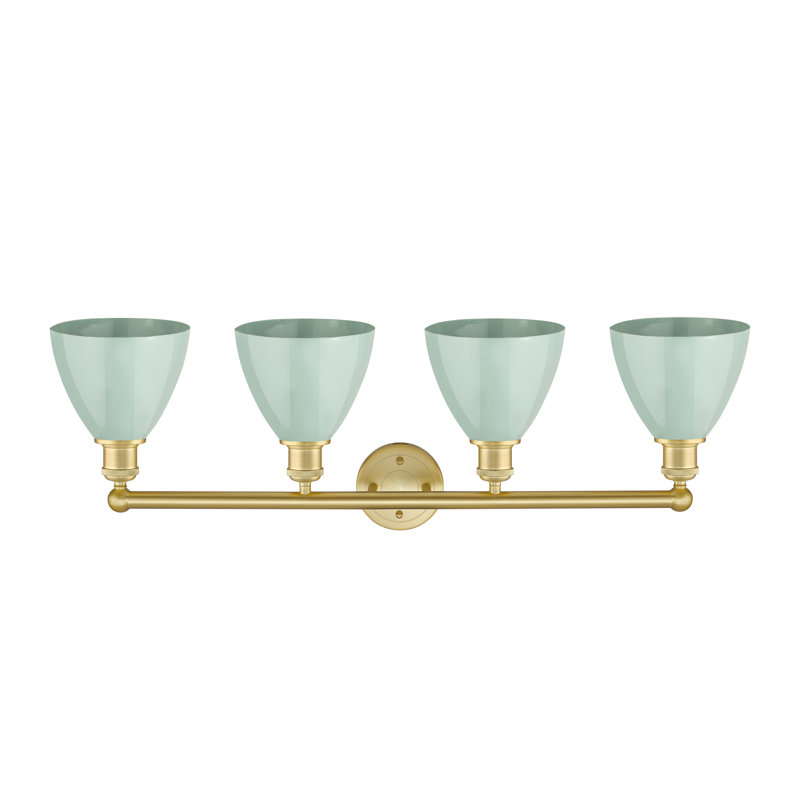 Alquin 4 - Light Dimmable Vanity Light, Seafoam, Satin Gold