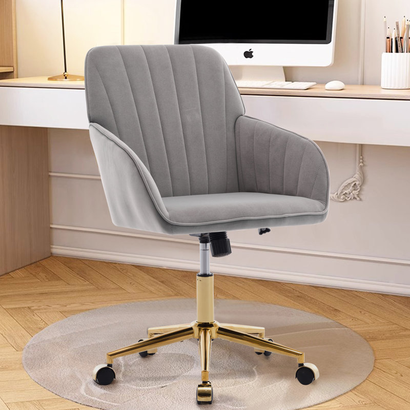 Fauteuil de bureau ergonomique en velours gris